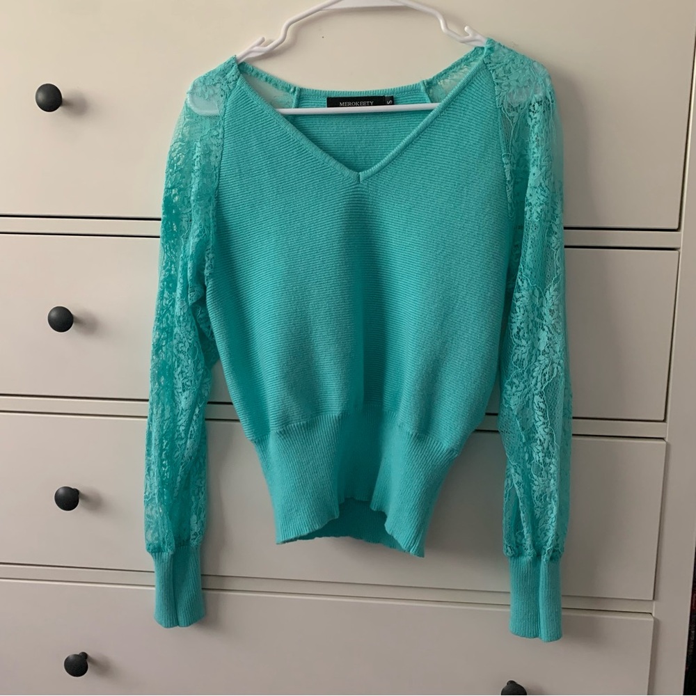 Lacy V Neck Sweater